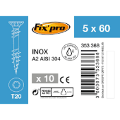 Vis Terrasse Inox A2 - 5 X 60 - "Fix'pro"