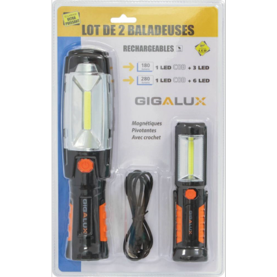 Baladeuses LED rechargeables (Blister de 2 pièces)