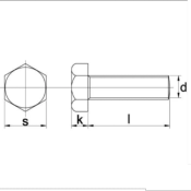 Vis Hexagonal Inox A2 - 8 x 30 - Entièrement fileté