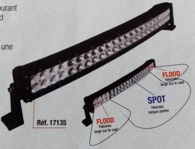 Barre d'éclairage 48 LED incurvée 16-32 Led (17135)