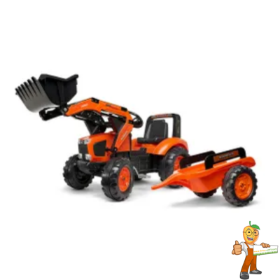 Jouet Tracteur Kubota avec chargeur et remorque