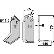  Lame de fraise 170 x 75 x 6 
