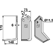 Lame de fraise 170 x 75 x 6 
