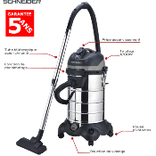 Aspirateur eau et poussière 30 L - "SCHNEIDER"