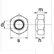 Ecrou Hexagonal Inox A2 - Autobloquant  - M6 