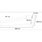 Dent de herse -  boulonnée - revêtue carbure - Droite - Type Breviglieri