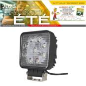 Phare de travail carré 9 Led 27W 1800 Lumens "Sodiflash"