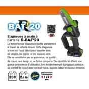 Elagueuse à Batterie "R-BAT20" 20V  - "Ribimex"