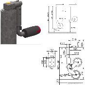  Roue Jockey Jante Acier Semi Automatique Avec support 800 kg