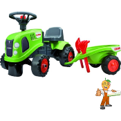 Jouet Baby Claas Axos 310 tracteur avec mini remorque