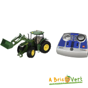 Jouet Tracteur télécommandé JD 7310R avec chargeur frontal et télécommande bluetooth