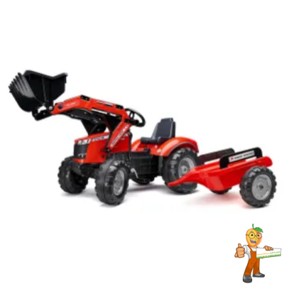 Jouet Tracteur Massey Ferguson avec chargeur et remorque