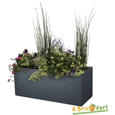 Jardinière à fleurs Rectangle (grand modèle) Gamme Graphit Anthracite - "EDA"