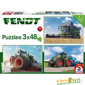 Jouet Puzzle 3 Tracteurs Fendt 48 pièces