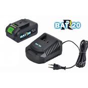 Kit chargeur + batterie 20v 4Ah R-BAT'20 - "Ribimex"